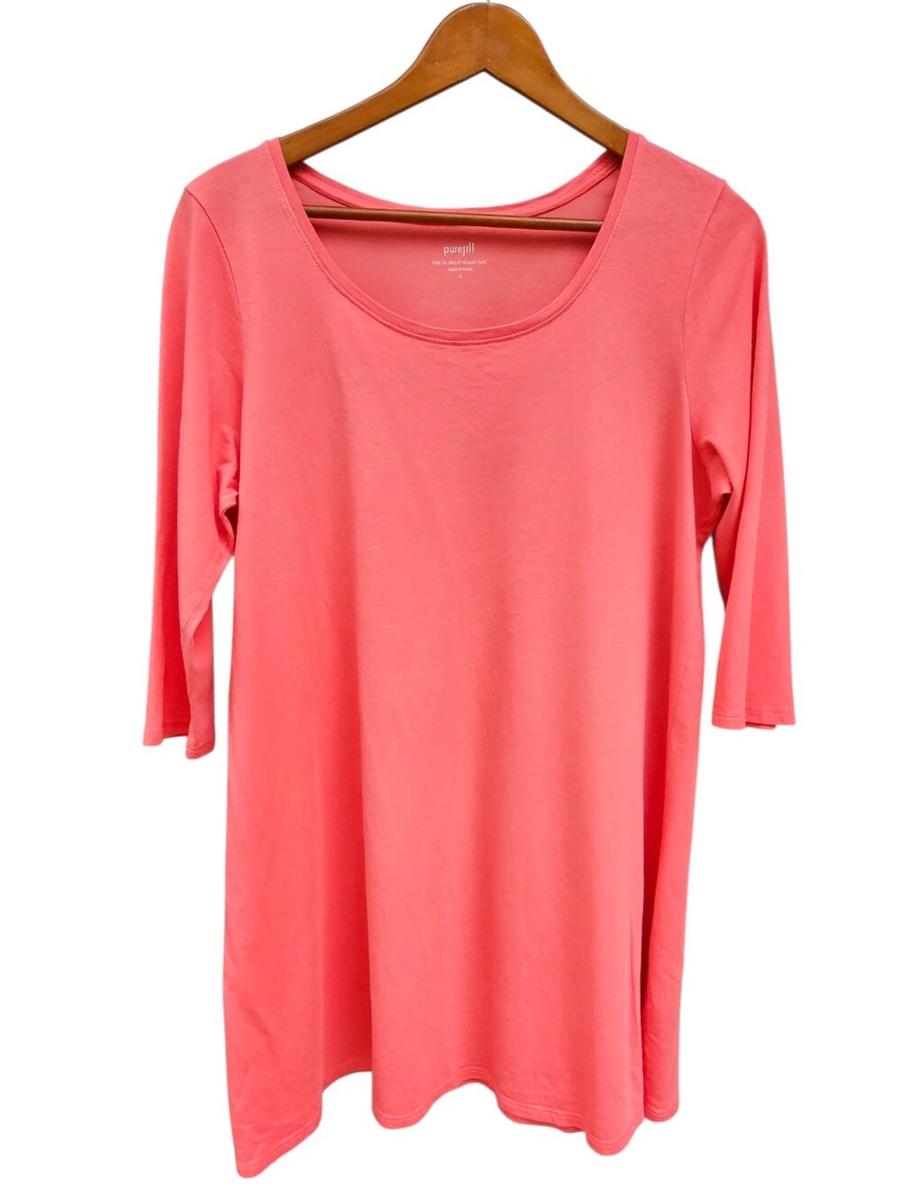 J. Jill Pure Jill Scoop Neck Tunic in Coral Pink Size L